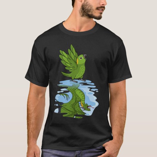 Parrot & Dragon Reflection I Yellow naped Amazon Tシャツ (正面)