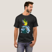 Parrot & Dragon Reflection I Yellow sided Green Ch Tシャツ (正面フル)
