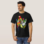 Parrot Flock - Macaw, Cockatoo, African Grey, & Bu Tシャツ (正面フル)