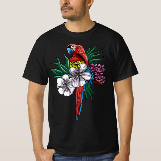 Parrot Funny Tropical Bird Cool Jungle Animal Gift Tシャツ (正面)