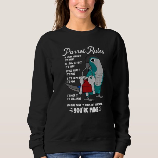 Parrot House Rules It's Mine Iターコイズグリーンチェ スウェットシャツ (正面)