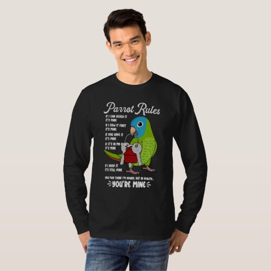 Parrot House Rules It's Mine I Blue-crowned Conure Tシャツ (正面フル)