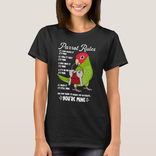 Parrot House Rules It's Mine I Cherry-headed Conur Tシャツ (正面)