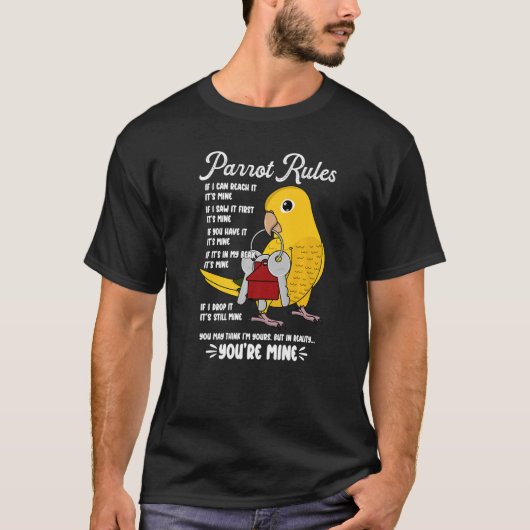 Parrot House Rules It's Mine I Golden Conure Premi Tシャツ (正面)