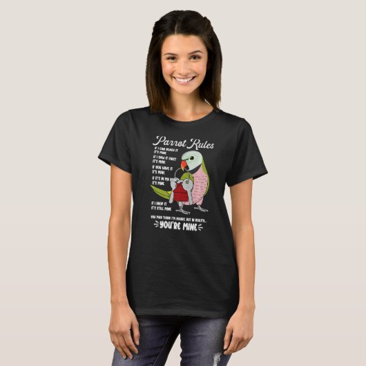 Parrot House Rules It's Mine I Mustache Paraket Tシャツ (正面フル)