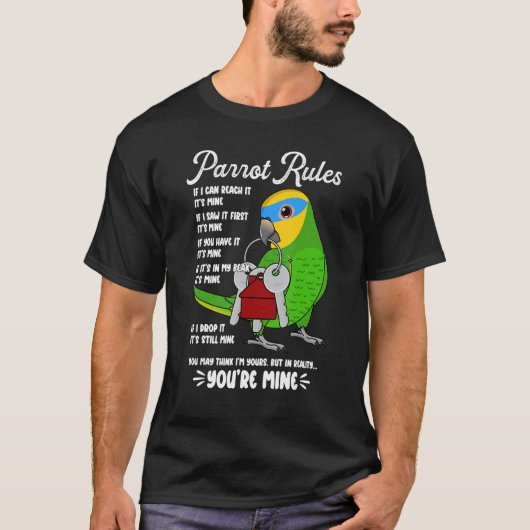 Parrot House Rules It's Mine I Orange-winged Amazo Tシャツ (正面)