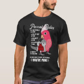 Parrot House Rules It's Mine I Rose-breasted Galah Tシャツ (正面)