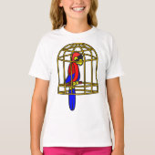 Parrot In A Cage Girls T-Shirt Tシャツ (正面)