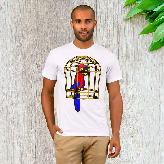 Parrot In A Cage Mens T-Shirt Tシャツ