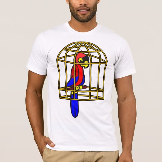 Parrot In A Cage Mens T-Shirt Tシャツ (正面)