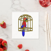 Parrot In A Cage Paper Napkins スタンダードカクテルナプキン (インサイチュ)