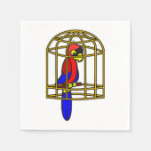 Parrot In A Cage Paper Napkins スタンダードカクテルナプキン (正面)