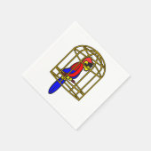 Parrot In A Cage Paper Napkins スタンダードカクテルナプキン (角)