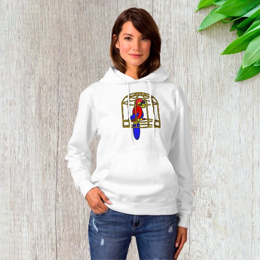 Parrot In A Cage Womens Hoodie パーカ
