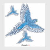 Parrot in Flight、コバルトブルーとホワイト シール (シート)