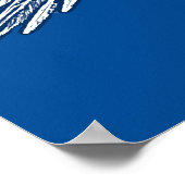 Parrot in Flight、コバルトブルーとホワイト ポスター (角)