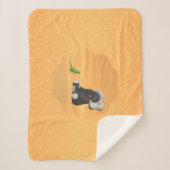 Parrot meets a plush Elephant Sherpa Blanket シェルパブランケット (正面)