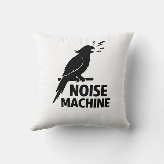 Parrot Noise Machine Funny Pet Owner Design クッション (裏面)