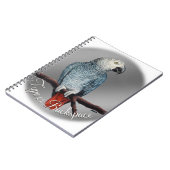 Parrot Notebook Personalize African Gray Sketchpad ノートブック (左側)