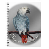 Parrot Notebook Personalize African Gray Sketchpad ノートブック (正面)
