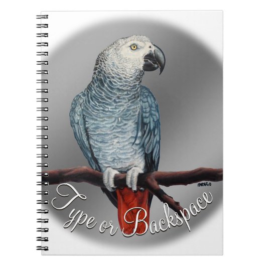 Parrot Notebook Personalize African Gray Sketchpad ノートブック (正面)