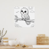 Parrot Nursery Kids Coloring Page  ポスター (キッチン)