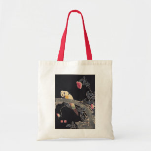 Parrot on the Branch, Flowering バラブッシュ寂聴 トートバッグ