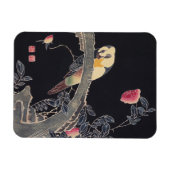 Parrot on the Branch, Flowering バラブッシュ寂聴 マグネット (横)