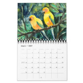 Parrot paintings Calendar カレンダー (3月 2027)