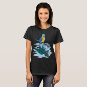 Parrot & Reflection Iブルーのスロートマカオ Tシャツ (正面フル)