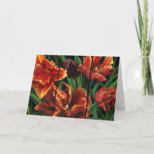「Parrot Tulips Triptych」ノートカー空白のド カード