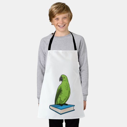Parrot with Book エプロン (着用した状態)