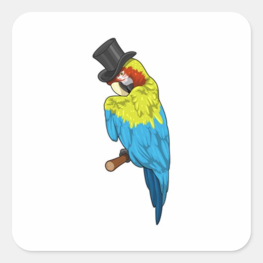 Parrot with Cylinder スクエアシール (正面)