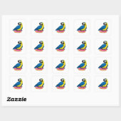 Parrot with Donut スクエアシール (シート)