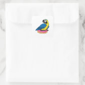 Parrot with Donut スクエアシール (バッグ)
