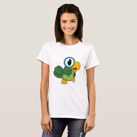Parrot with Magnifying glass Tシャツ (正面フル)