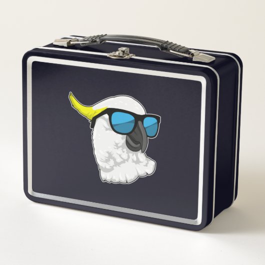 Parrot with Sunglasses メタルランチボックス (正面)