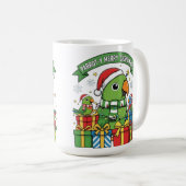 Parrot-y Merry Christmas – Cute Festive Parrot Hol コーヒーマグカップ (正面右)