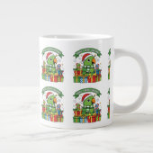Parrot-y Merry Christmas – Cute Festive Parrot Hol ジャンボコーヒーマグカップ (右)