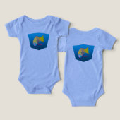 Parrotfish -デザイングラデーション青の背景 | (デザイン正面&裏面)