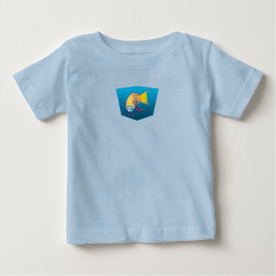 Parrotfish -デザイングラデーション青の背景 ベビーTシャツ