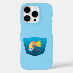 Parrotfish -デザイングラデーション青の背景 iPhone 16 proケース