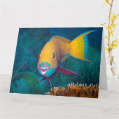 Parrotfish – メイクアップを打つ!写カラフル真 | カード (黄色い花)