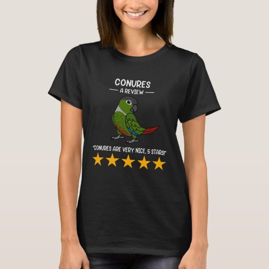 Parrots A Review Green Cheek Conure Tシャツ (正面)