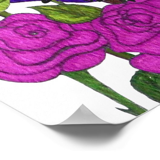 Parrots Love Roses ポスター (角)