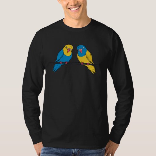parrots peace love couple tシャツ (正面)