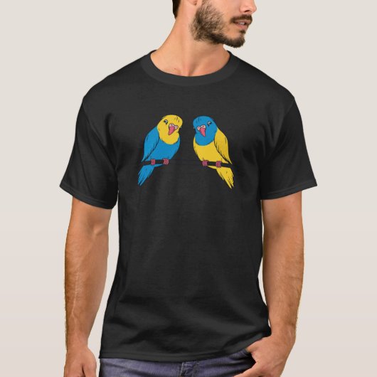 parrots peace love couple tシャツ (正面)