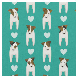 Parson Jack Russell犬wハートANY色 ファブリック