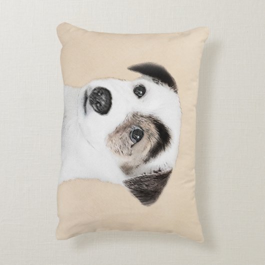 Parson Jack Russell Terrier 絵画's - Dog Art アクセントクッション (裏面(縦))
