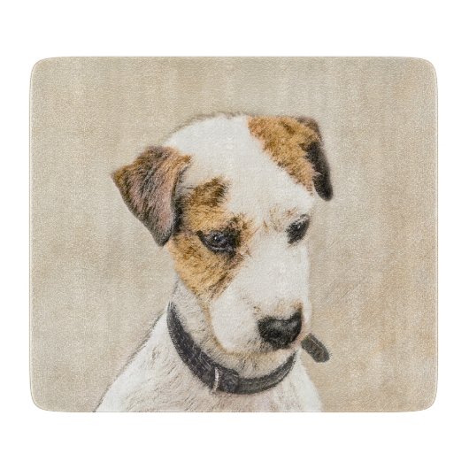 Parson Jack Russell Terrier 絵画's - Dog Art カッティングボード (正面)